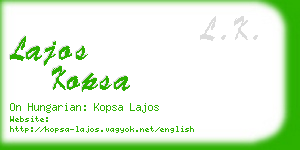 lajos kopsa business card